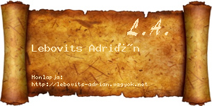Lebovits Adrián névjegykártya