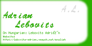 adrian lebovits business card